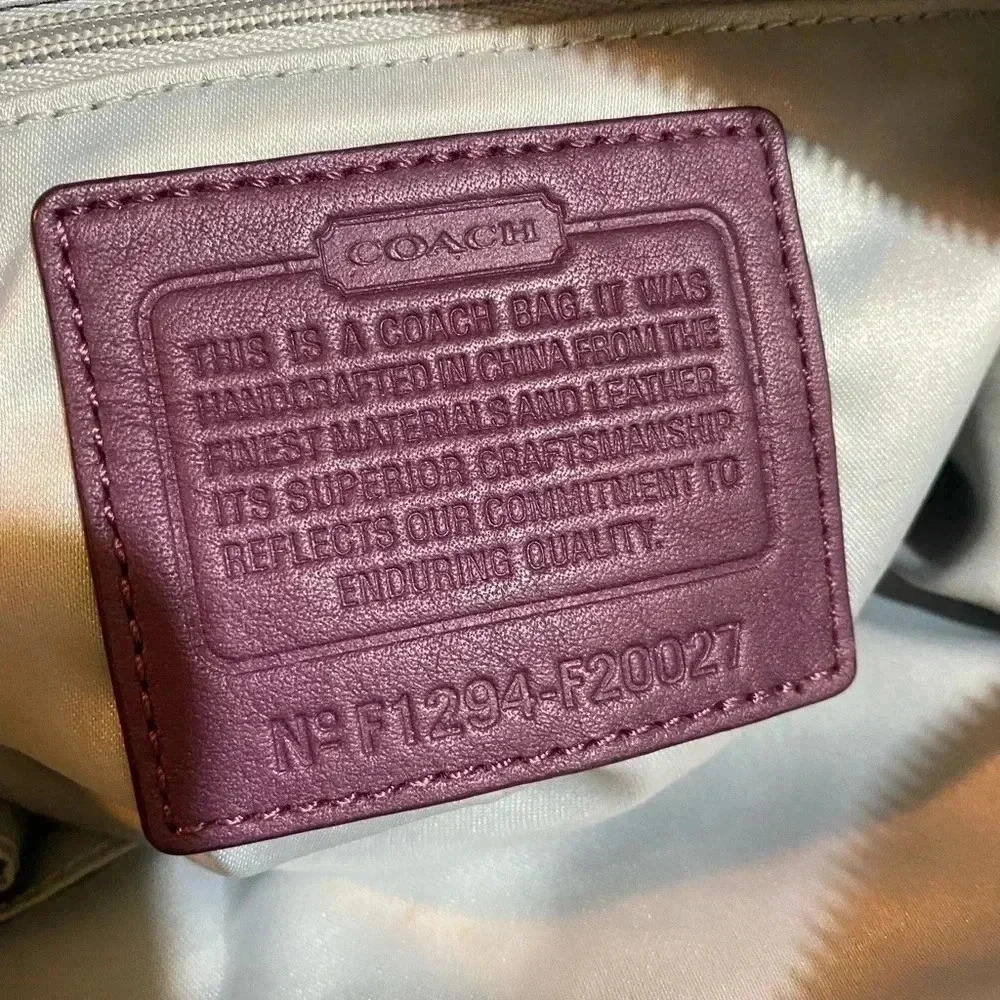 Coach CC signature print nylon leather satchel handbag - Picture 9 of 11